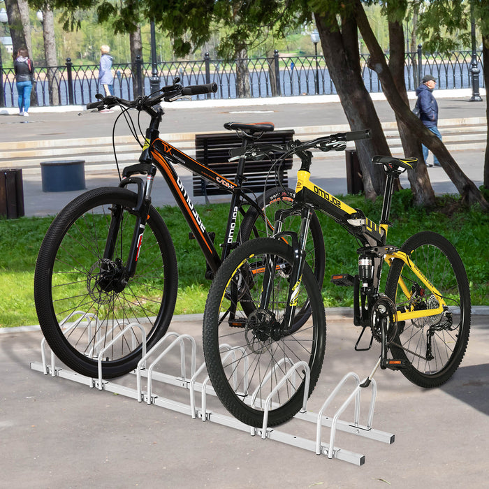 Steel Made 6-Bike Rack - Suitable for BMX, Road, Mountain and Children's Bikes in Black - Efficient Storage Solution for Cyclists