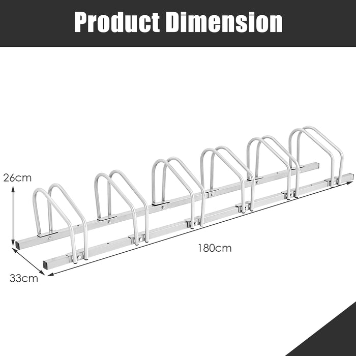 Steel Made 6-Bike Rack - Suitable for BMX, Road, Mountain and Children's Bikes in Black - Efficient Storage Solution for Cyclists