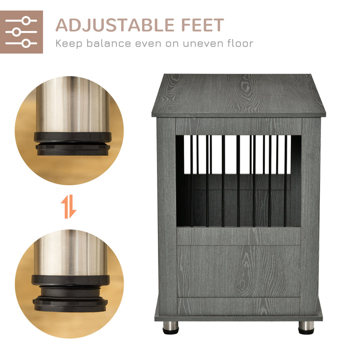 Pet Kennel End Table - Stylish Indoor Dog Crate with Magnetic Door for Small/Medium Dogs, Grey - Home-Friendly Animal Cage that Doubles as Furniture