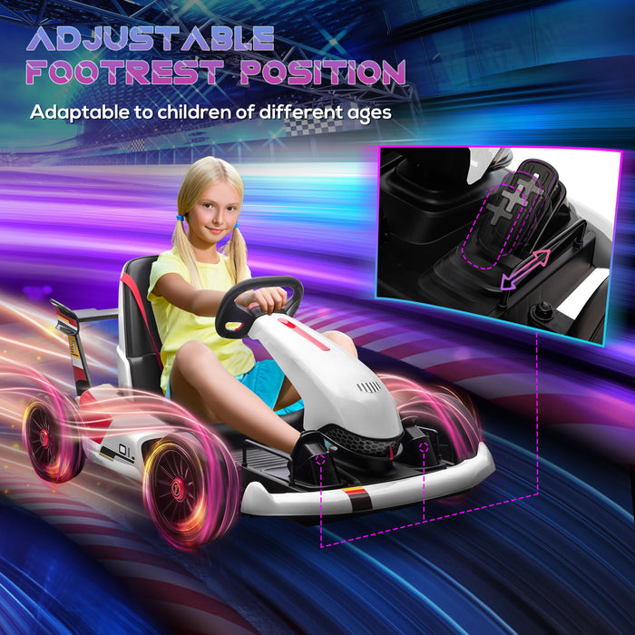 Adjustable Electric Go Kart for Kids - 12V Battery-Powered Ride-On with Reversible Steering, Two Speed Settings - Exciting Racing Adventure for Children