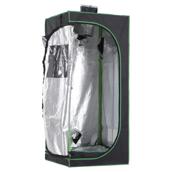 Hydroponic Plant Grow Tent with Viewing Window and Tool Bag - 60x60x140cm Compact Black/Green Indoor Gardening Enclosure - Ideal for Urban Farmers & Small Space Gardening