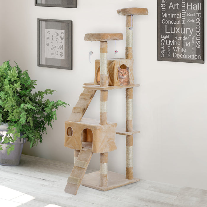 Cat Tree Kitten Activity Center - Scratch, Climb & Lounge Tower with Scratching Post - Ideal for Playful Kittens and Small Cats