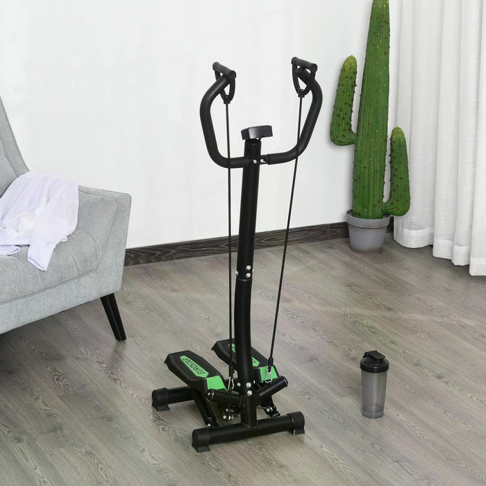 Compact Free Standing Stepper - Space-Saving 40x48x118cm Exercise Machine in Black/Green - Ideal for Home Cardio Workouts & Fitness Enthusiasts