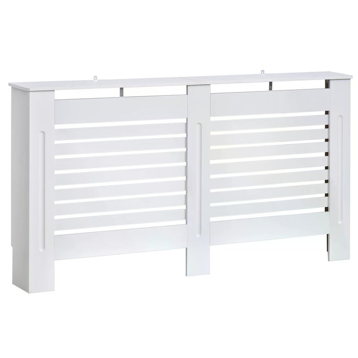 MDF Radiator Cover - 152 x 19 x 81 cm Elegant White Finish - Home Heating Enhancement & Safety Solution