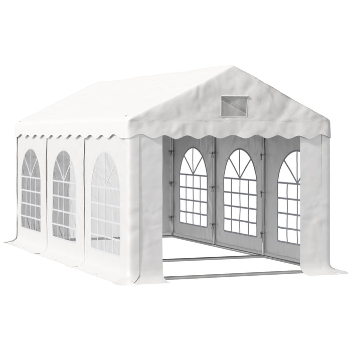 6x3m Party Gazebo with 4 Walls - Canopy Tent with Removable Sides and Windows - Ideal for Outdoor Gatherings and Events, White
