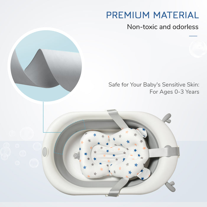 Foldable Infant Bath Tub - Temperature Responsive Drain Plug and Compact Design - Ideal for Newborns to Toddlers up to 3 Years