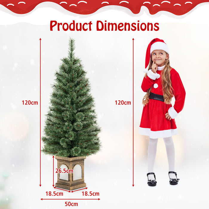 Artificial Xmas Tree, model 120CM - 116 Branch Tips with 100 LED Lights for a Festive Glow - Perfect for Indoor Holiday Decoration and Christmas Celebrations