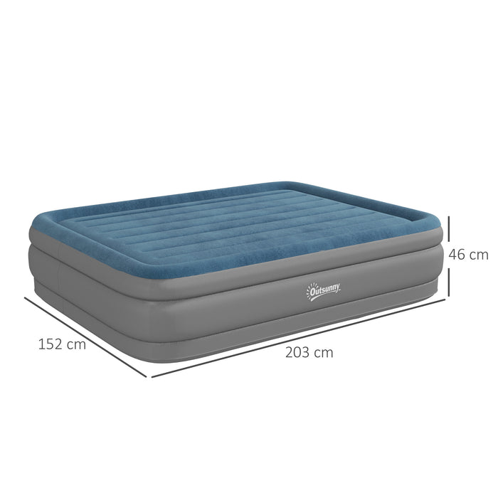 Queen-Size Airbed with Built-In Electric Pump - Comfortable Inflatable Sleeping Solution, Easy Setup - Ideal for Guests, Camping, and Temporary Bedding Needs