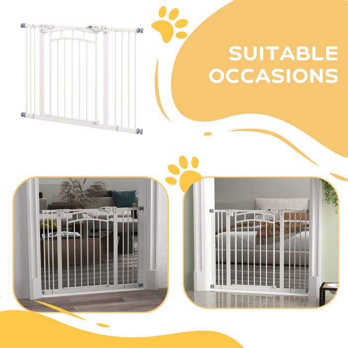 Pressure Fit Safety Stair Gate - Auto Closing Walk Through Door for Pets - Ideal for Small to Medium Dogs, Easy Install, Fits 74-100cm Openings