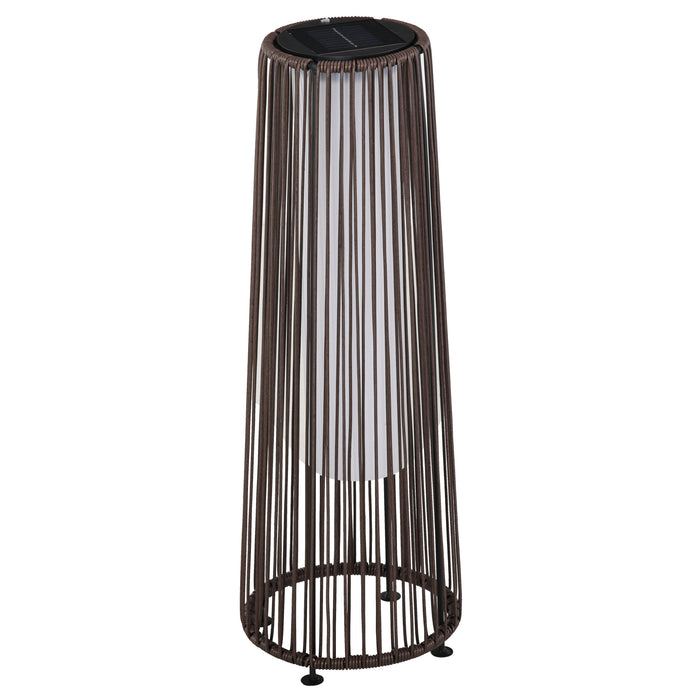 PE Rattan Solar Lantern - Outdoor Woven Resin Wicker Garden Light with Auto On/Off - Solar Powered, Weather-Resistant Decor for Patio and Yard