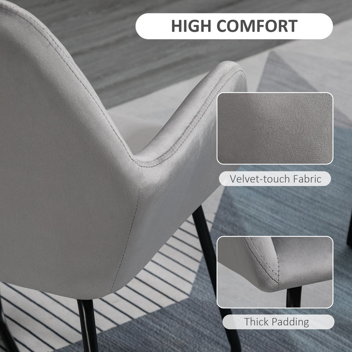 Upholstered Modern Arm Chair with Metal Base - Stylish Grey Accent Chair for Living Room - Comfortable Seating for Home Decor and Relaxation