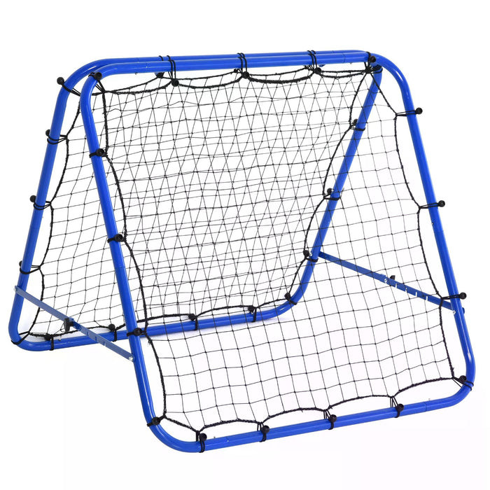 Outdoor Rebounder Training Net - PE Mesh Double-Sided, Sturdy Frame, Blue - Ideal for Solo Soccer Practice or Team Drills