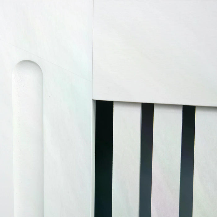 E1 Class Radiator Cover - 12mm Thick MDF Engineered Wood, 78cm Width - Sleek White Home Heating Solution for Safety and Décor