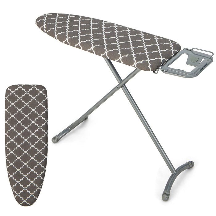 Foldable Ironing Board - Iron Rest, Extra Cotton Cover, Grey - Ideal for Space Saving and Convenient Ironing Solution