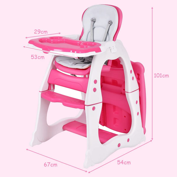 Convertible High Chair for Baby - with 5 Point Safety Harness and Adjustable Feeding Tray in Blue - Ideal for Secure and Comfortable Meal times for Infants