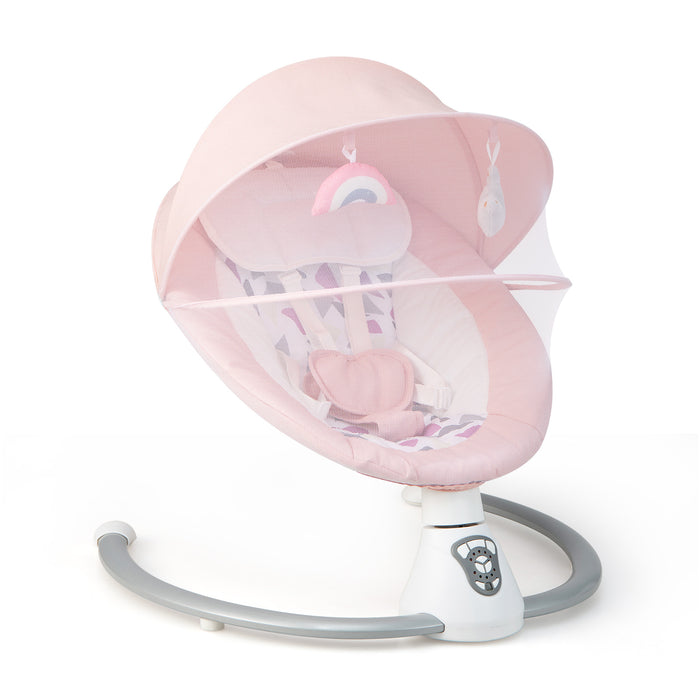 Baby Bouncer Grey Edition - Newborn Swing with 5 Speed Levels and Integrated 17 Song Music Player - Ideal for Entertaining and Soothing Babies