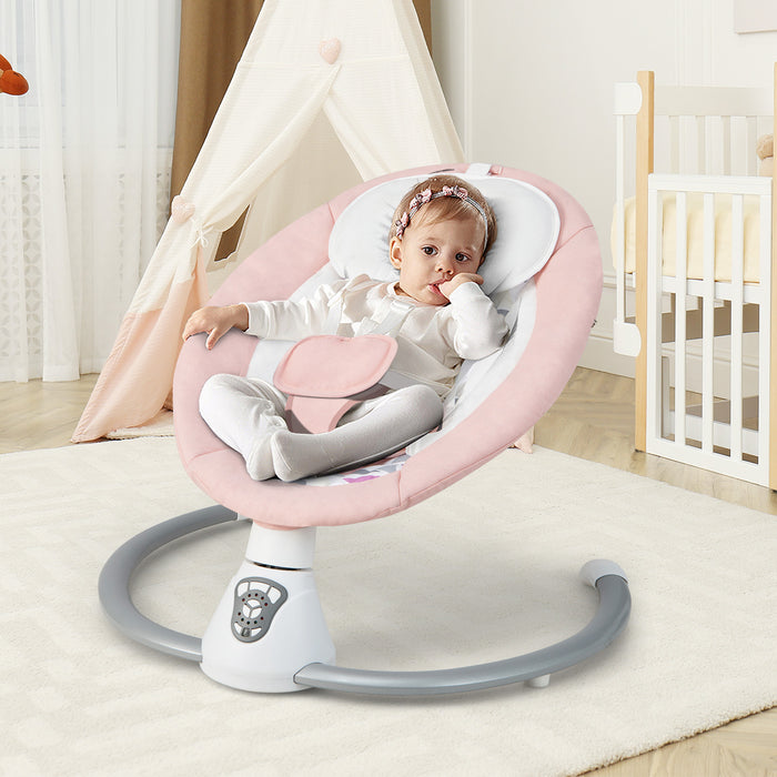 Baby Bouncer Grey Edition - Newborn Swing with 5 Speed Levels and Integrated 17 Song Music Player - Ideal for Entertaining and Soothing Babies