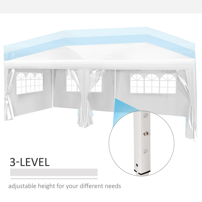 Deluxe Pop Up Gazebo - 6m x 3m White Marquee for Outdoor Events - Perfect Shelter for Parties, Markets, and Garden Gatherings