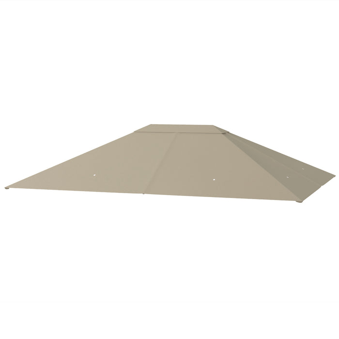 3 x 4m Gazebo Canopy Top Cover - Khaki Roof Replacement for Outdoor Shelter - Ideal for Garden Patio Enhancement