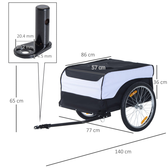 Bike Trailer Cargo Carrier - Foldable Steel Frame with Removable Cover, Bicycle Storage Hitch - Ideal for Extra Storage Needs on the Go