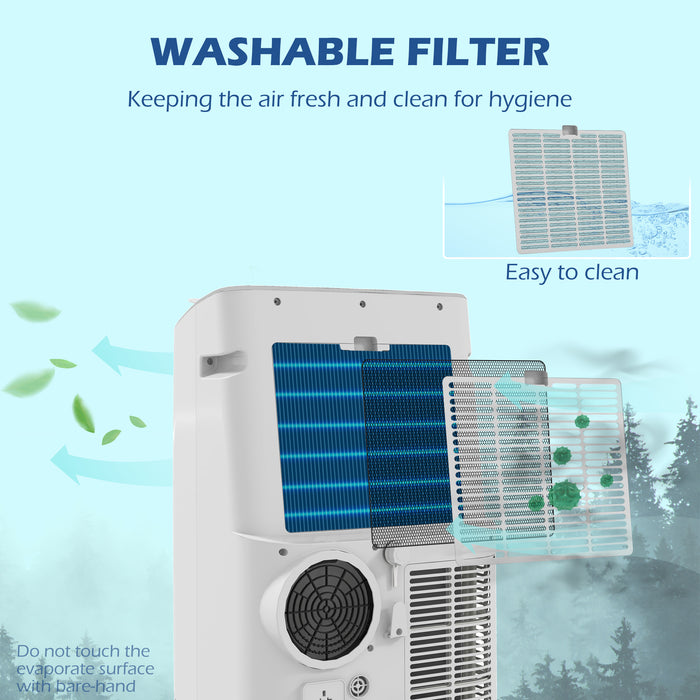 14,000 BTU Portable Air Conditioning Unit - Smart WiFi-Controlled Heater, Cooler, Dehumidifier, and Fan with 24-Hour Timer - Versatile Climate Control Solution for Home Use