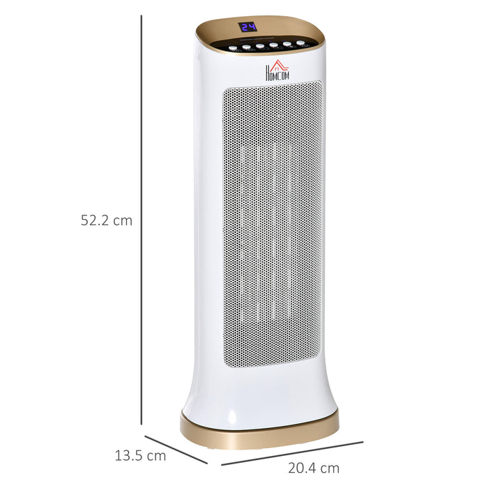 Ceramic Tower Heater with 45° Oscillation - Space Heater with Remote, 8-Hour Timer, Tip-Over & Overheat Protection, Dual Heat Settings 1000W/2000W - Ideal for Home & Office Comfort