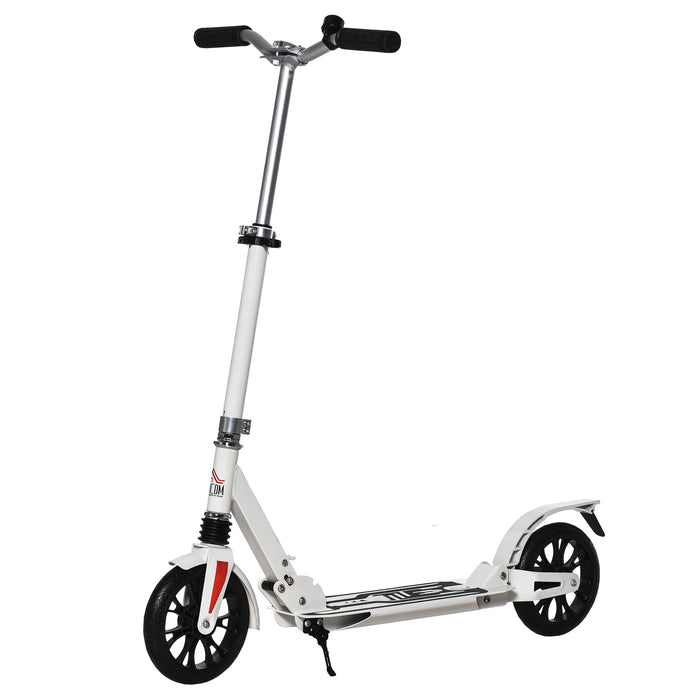 Adjustable Kick Scooter with 200mm Wheels - Foldable Design, Shock Absorbing & Foot Brake Features - Ideal for Teens & Adults Over 14 Years