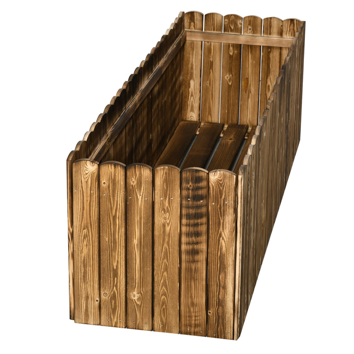 Garden Flower Raised Bed - Large Rectangular Wooden Planter for Vegetables and Herbs, 172L Capacity (120x40x40cm) - Perfect for Patio and Backyard Gardening