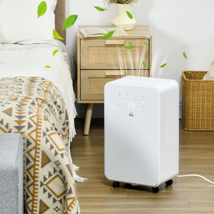 Portable 2000mL Dehumidifier with Air Purifier - 24-Hour Timer, 5 Operating Modes, 12 Liters Daily Capacity - Ideal for Home Laundry Rooms, Moisture & Odor Reduction