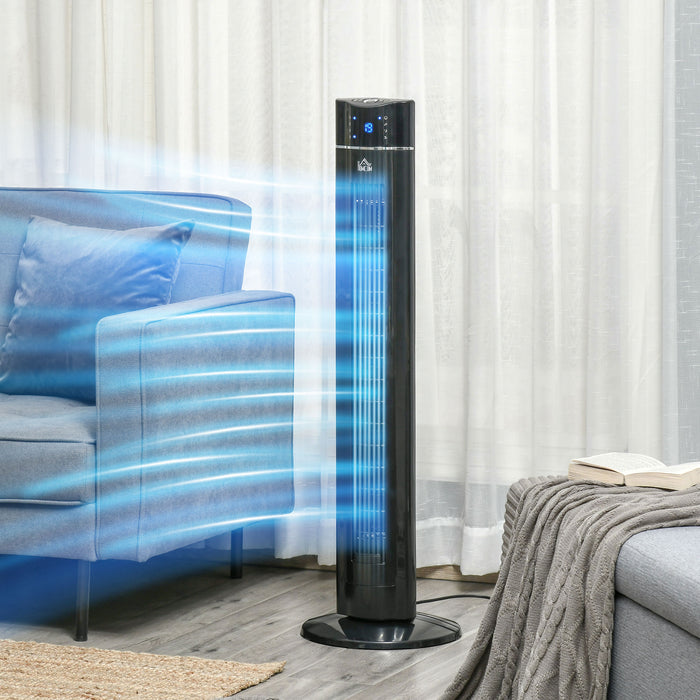 Anion 42" Tower Fan - Bedroom Cooling with Oscillating Function, 3 Speed Settings, 8-Hour Timer, LED Display - Includes Remote Control for Easy Operation