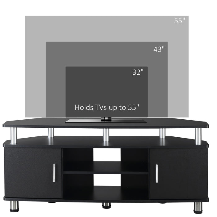 Entertainment Cabinet for 55 Inch TVs - Living Room Media Center with Shelves and Cupboards - Stylish Storage Solution for Home Entertainment System