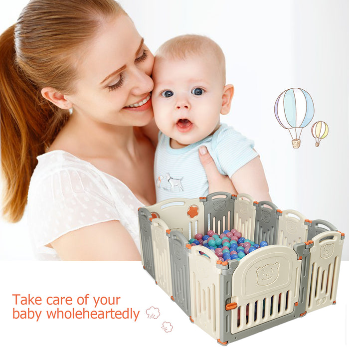 Baby Playpen - Door & External Lock, Suitable for Indoors & Outdoors - Secure Playing Area for Your Little One