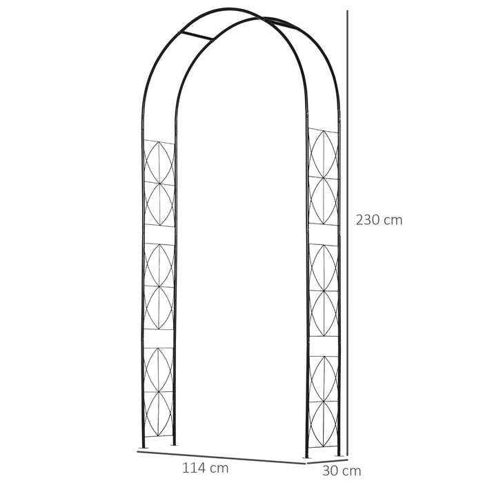 Classic Steel Outdoor Arbor Trellis - Vintage Garden Patio Arch for Vine Support & Climbing Plant Decor - Perfect for Backyard Landscape Enhancement