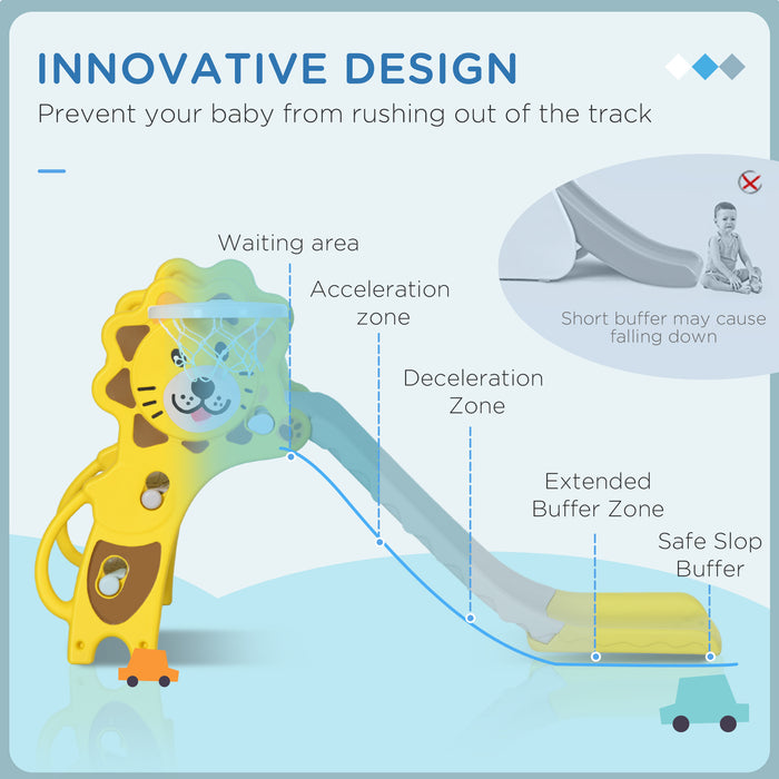 Kids' Indoor Slide and Basketball Hoop Combo - Easy Assembly Playset for Toddlers - Fun and Safe Entertainment for 18-36 Month Olds