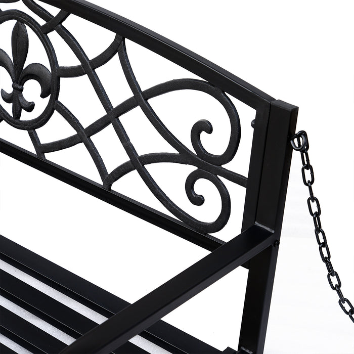 Outdoor Patio Porch Swing Bench - Weather-Resistant Hanging Seat with Chains, Ideal for Yard, Deck & Backyard - Relaxing Outdoor Seating for Home Spaces