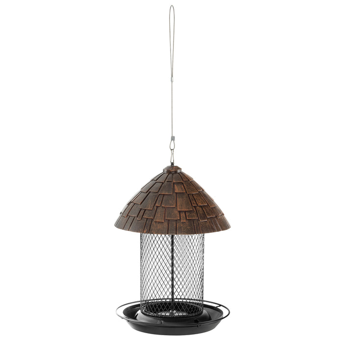 Outdoor Hanging Bird Feeder with Perch - Drain Holes and Hook Included - Ideal for Bird Enthusiasts and Wildlife Lovers