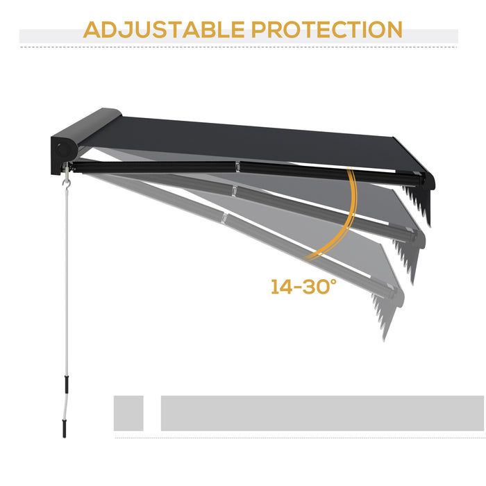 Electric Retractable Awning with LED - 2.5 x 2m Aluminium Frame, Sun Canopy for Outdoor Spaces - Ideal Shade Solution for Patio Doors and Windows