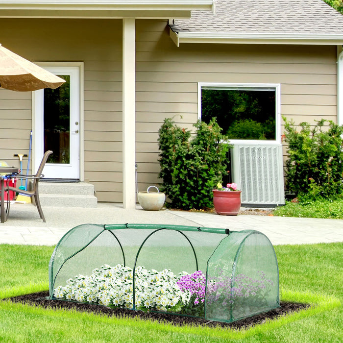 Greenhouse Tunnel for Garden Growth - Steel-Framed Outdoor Growing Shelter with PE Cover - Ideal for Protecting Plants & Jumpstarting Seedlings