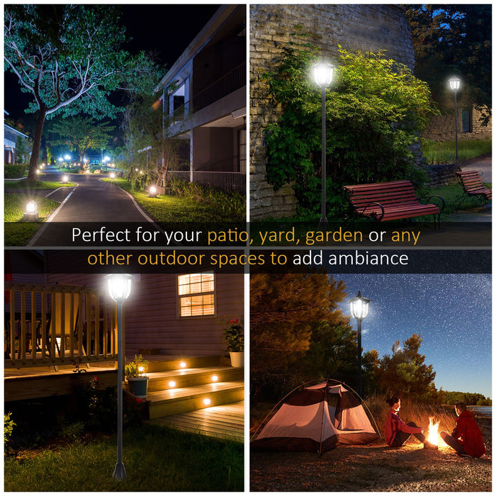 Outdoor Solar LED Post Lamp - Dimmable, Sensor-Activated Lantern for Garden Pathways, 1.6M Tall Bollard - Ideal for Illuminating Outdoor Spaces