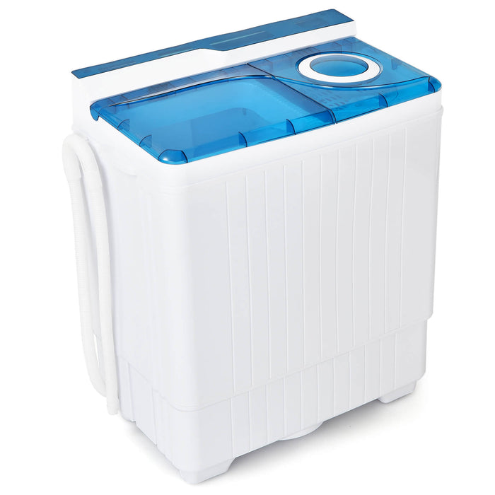 Twin Tub Portable Wash Machine - Compact Spin Dryer in Blue - Ideal for Small Spaces and Traveling Needs