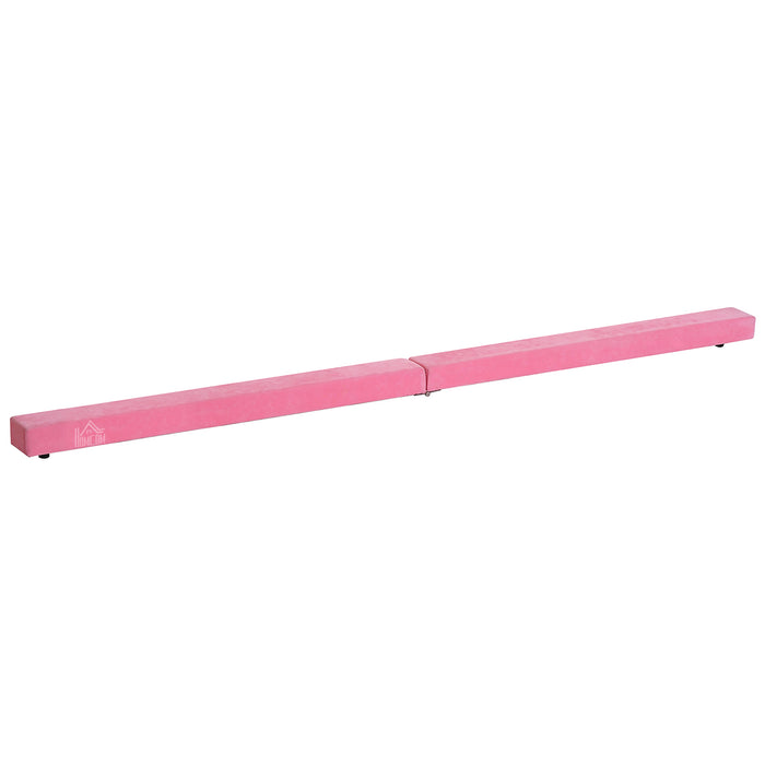 Balance Beam Trainer - 2.4m Gymnastics Equipment in Pink - Perfect for Aspiring Gymnasts Home Practice