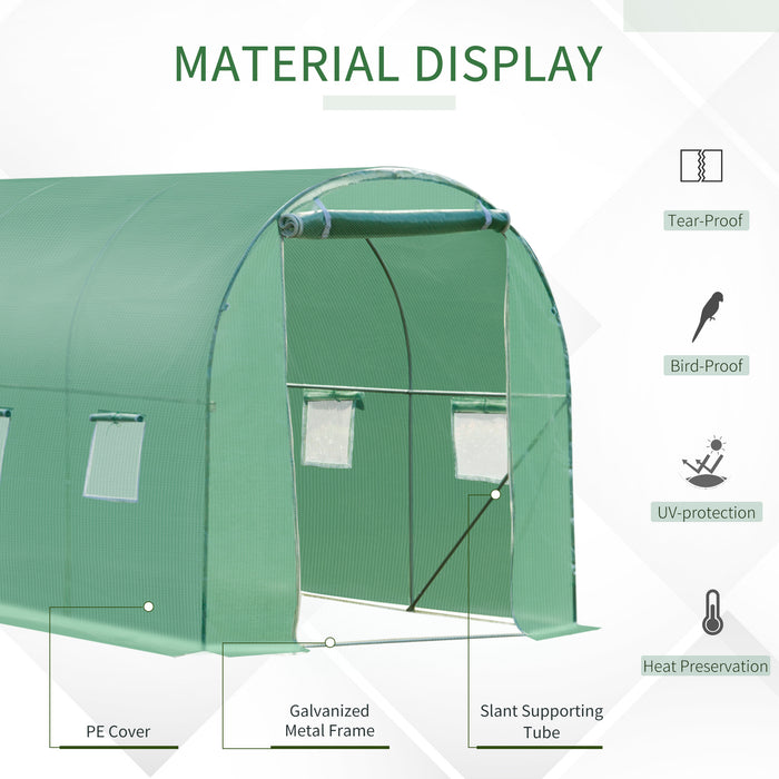 Polytunnel 4x2m Walk-In Greenhouse - Sturdy Construction with Roll-Up Zip Door & Windows - Ideal for Extended Growing Season & Garden Plant Protection