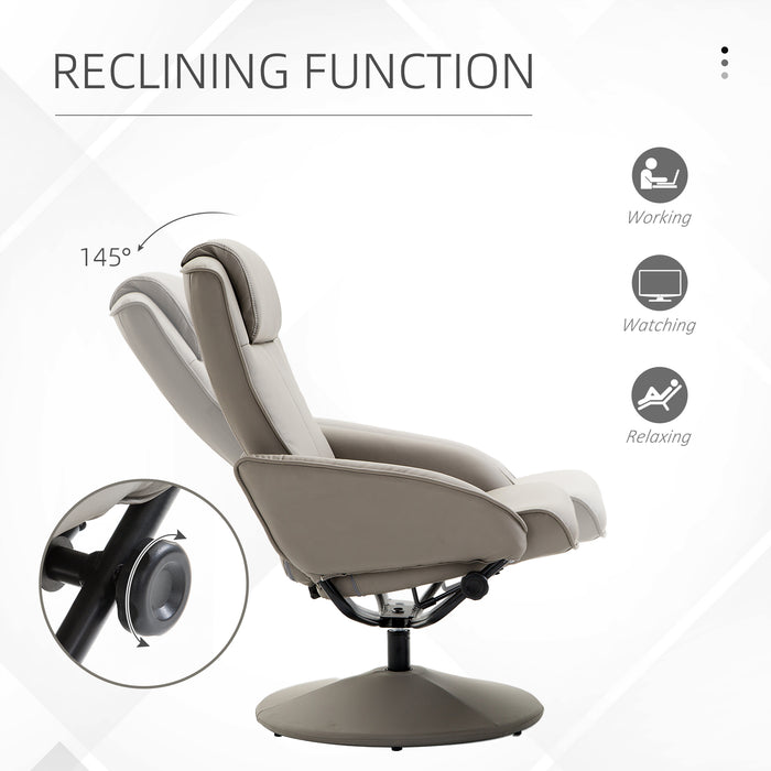 Ergonomic High-Back Executive Chair with Footrest - Adjustable Swivel Recliner in PU Leather, Armchair Lounge Seat - Comfortable Work and Relaxation Solution for Professionals