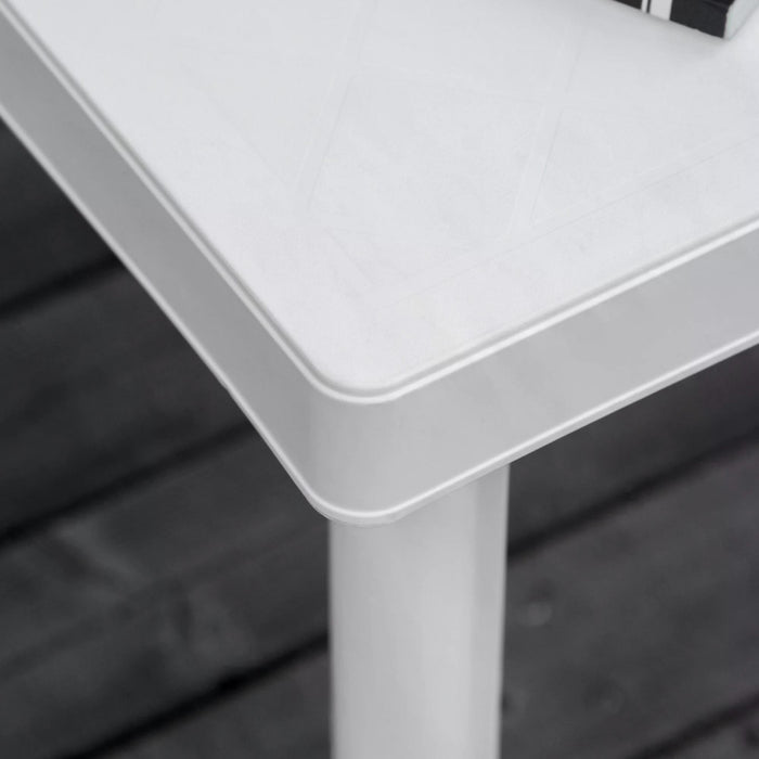 Outdoor Square Side Table - Garden Patio Coffee & Snack Stand, White - Ideal for Exterior Lounge & Entertainment Spaces