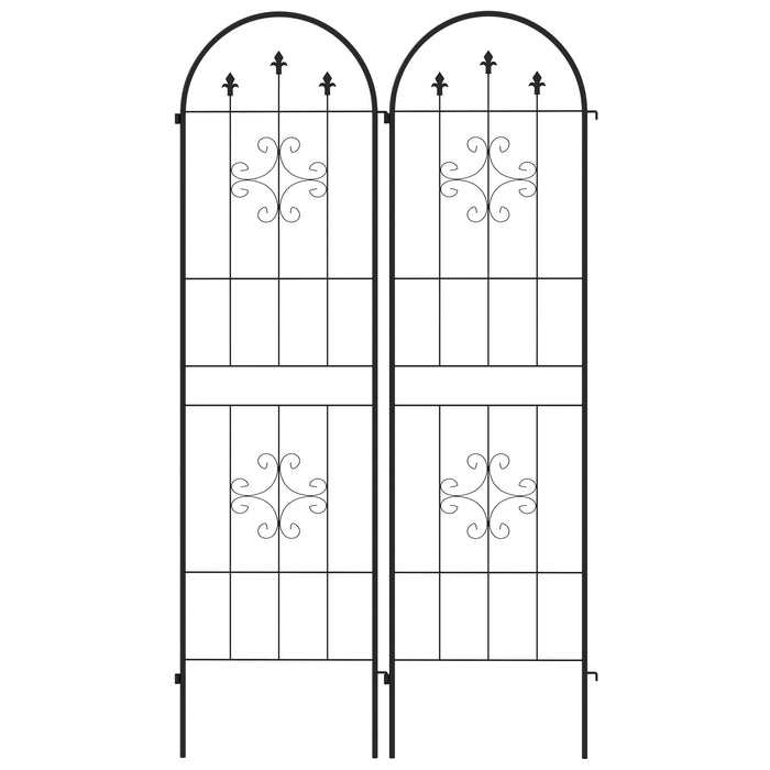 Garden Trellis Metal Set of 2 - Climbing Plant Support Frames with Arrow Design - Ideal for Vines & Garden Decoration