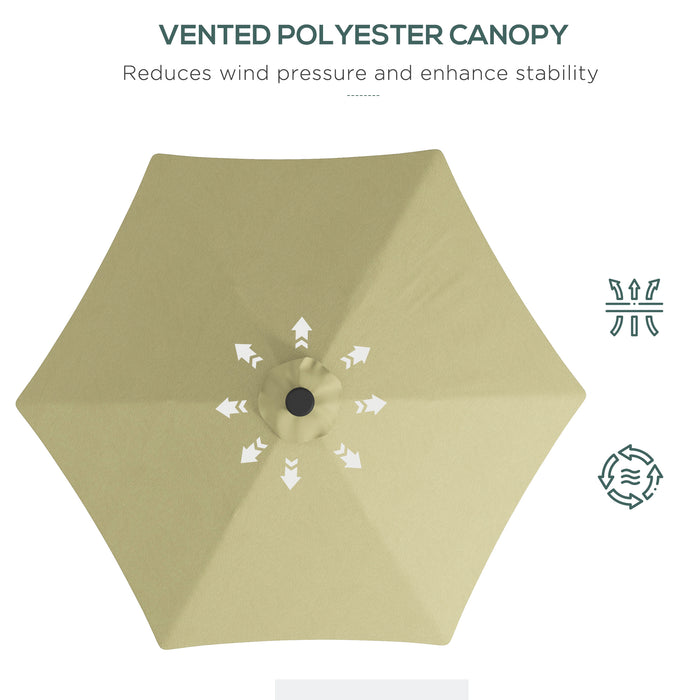 Cantilever Garden Umbrella with Solar-Powered LED Lights - 3m Outdoor Parasol, Includes Cross Base & Waterproof Cover, Beige - Ideal Shade Solution for Patios and Backyards