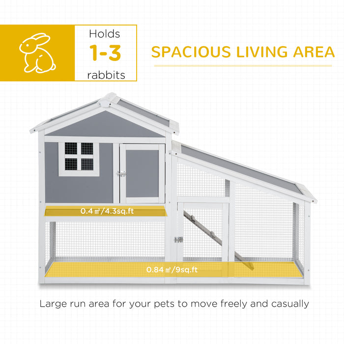 2-Tier Wooden Rabbit Hutch & Guinea Pig Cage - Outdoor/Indoor Small Animal House with Sunlight Panel Roof & Slide-out Tray - Perfect for Bunny and Small Pet Habitats
