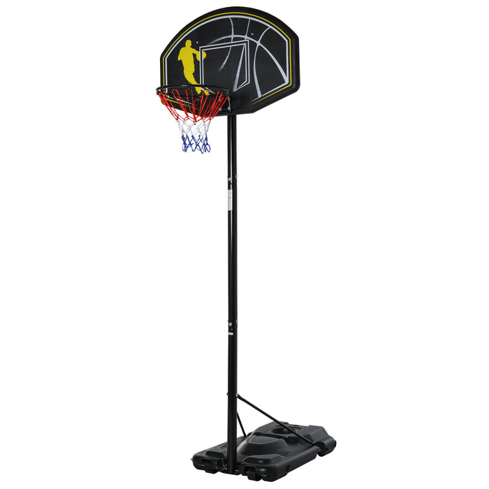 Adjustable Portable Basketball Hoop Stand with Wheels - Freestanding Garage Net & Backboard for Outdoor Use - Ideal for Adult & Senior Sports Enthusiasts