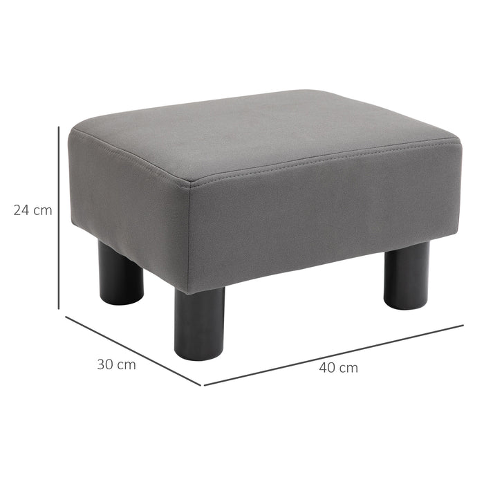 Compact Grey Footstool with Sturdy Legs - 40x30x24cm Perfect Foot Rest and Small Seat for Home or Office Use - Comfort Enhancing Accessory for Any Desk-bound Professional