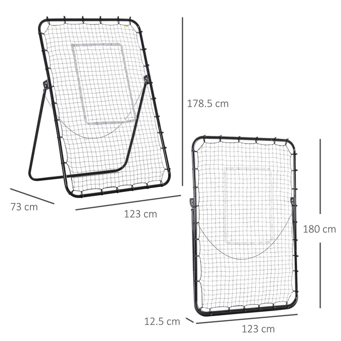 Foldable Football Rebounder Net - Soccer Training Aid with Adjustable Target Zone - Ideal for Kids & Adults Skill Development